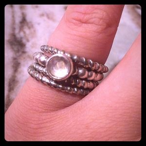 Alex and Ani Ring Paired With Three Matching Bands